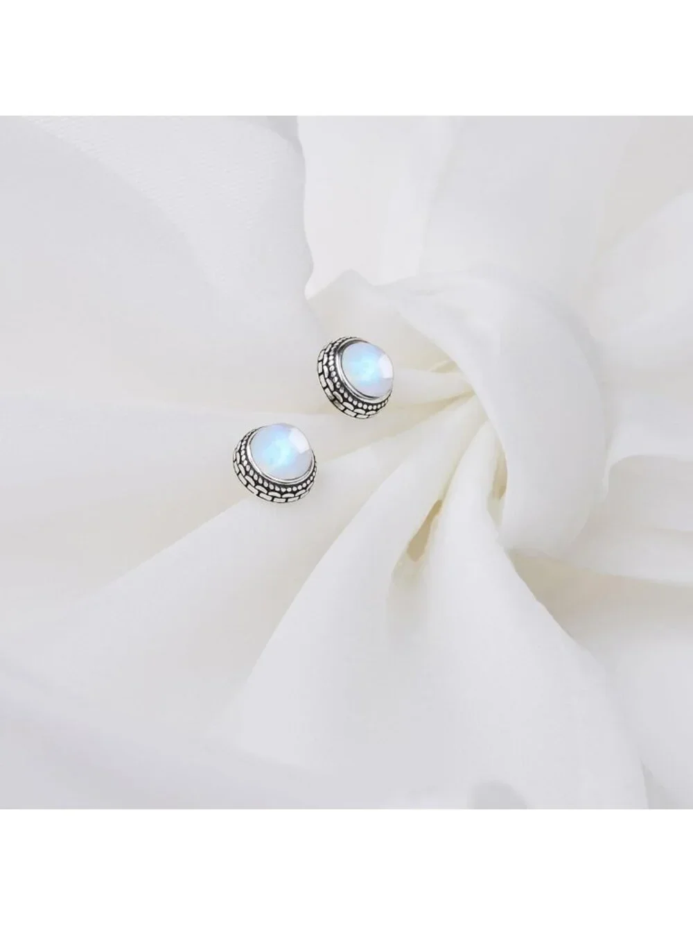 Vintage Boho Crystal Birthstone Earrings - Handmade Silver Jewelry Gift for Her